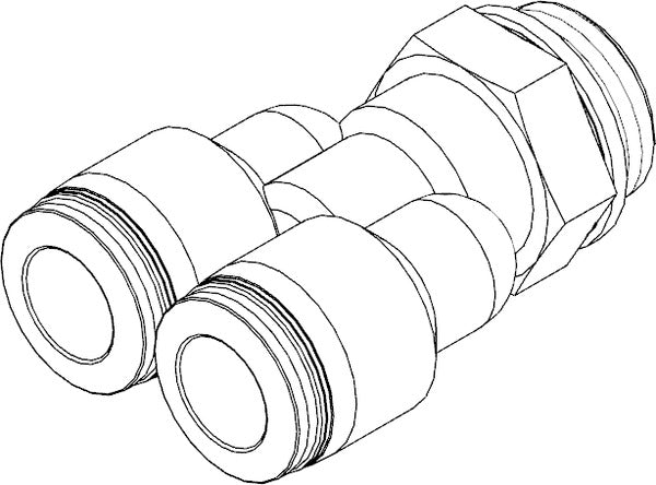 QSY-1/2-10 Push-in Y-fitting