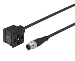 NC-DINAA-123MS-1, Valve connector DIN form A, 3 Pin, A-coded, M12, 1m