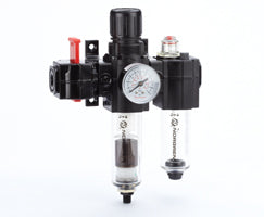 BL72-201GA, Excelon box set (FRL), G1/4, automatic drain, 40µm filter element, with shut-off valve