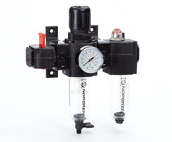 BL73-321G, Excelon box set (FRL), G3/8, manual drain, 40µm filter element, with shut-off valve