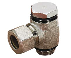 43A510418, Compression fittings external nut, Assembly with seals, Elbow, 4mm, G1/8