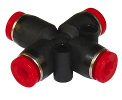 C00901000, Pneufit C Push-in fitting, Union cross, 10mm