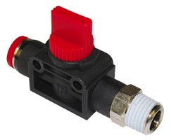C01GH0818, Pneufit C Push-in fitting, 3/2 Shut-off valve, 8mm, R1/8