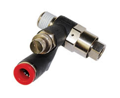 C02GN0618, Pneufit C Push-in fitting, Flow control and pilot check, 6mm, G1/8, M5