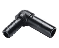 D004A1006, Pneufit D Acetal push-in fitting, Stem barb elbow, Unequal, 10mm, 6mm