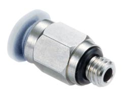 M02250406, Pneufit M Push-in fitting, Adaptor, Straight, External hex, 4mm, M6