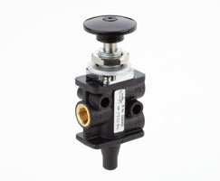 03040402, Super X 3/2 manual valve, Black, Button/Spring, G1/8
