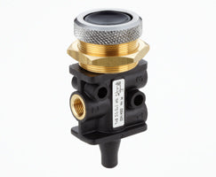 03041402, Super X 3/2 manual valve, Black, Button (shrouded)/Spring, G1/8
