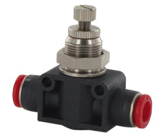 C00GP0400, Pneufit C Push-in fitting, In-line and panel mounting flow control, 4mm