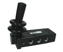 X3067802, Super X 5/2 manual valve, Black, Lever/Spring, 15N, G1/4