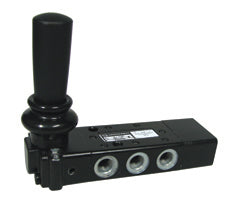 X3347802, Super X 5/3 manual valve, Black, Lever/Spring/Lever, COE, G1/8
