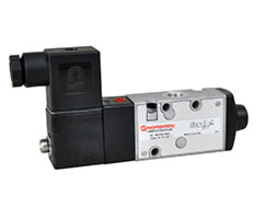 V61R417A-A313JB, V61 Series 24Vdc 3/2 NC non-locking solenoid actuated/spring return 1/4" NPT ported valve
