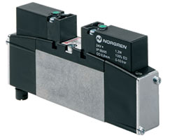 VS26S622DF313A, VS26 Series, 5/3 APB valve, sol/sol (24Vdc) with soft seal spool, non-locking