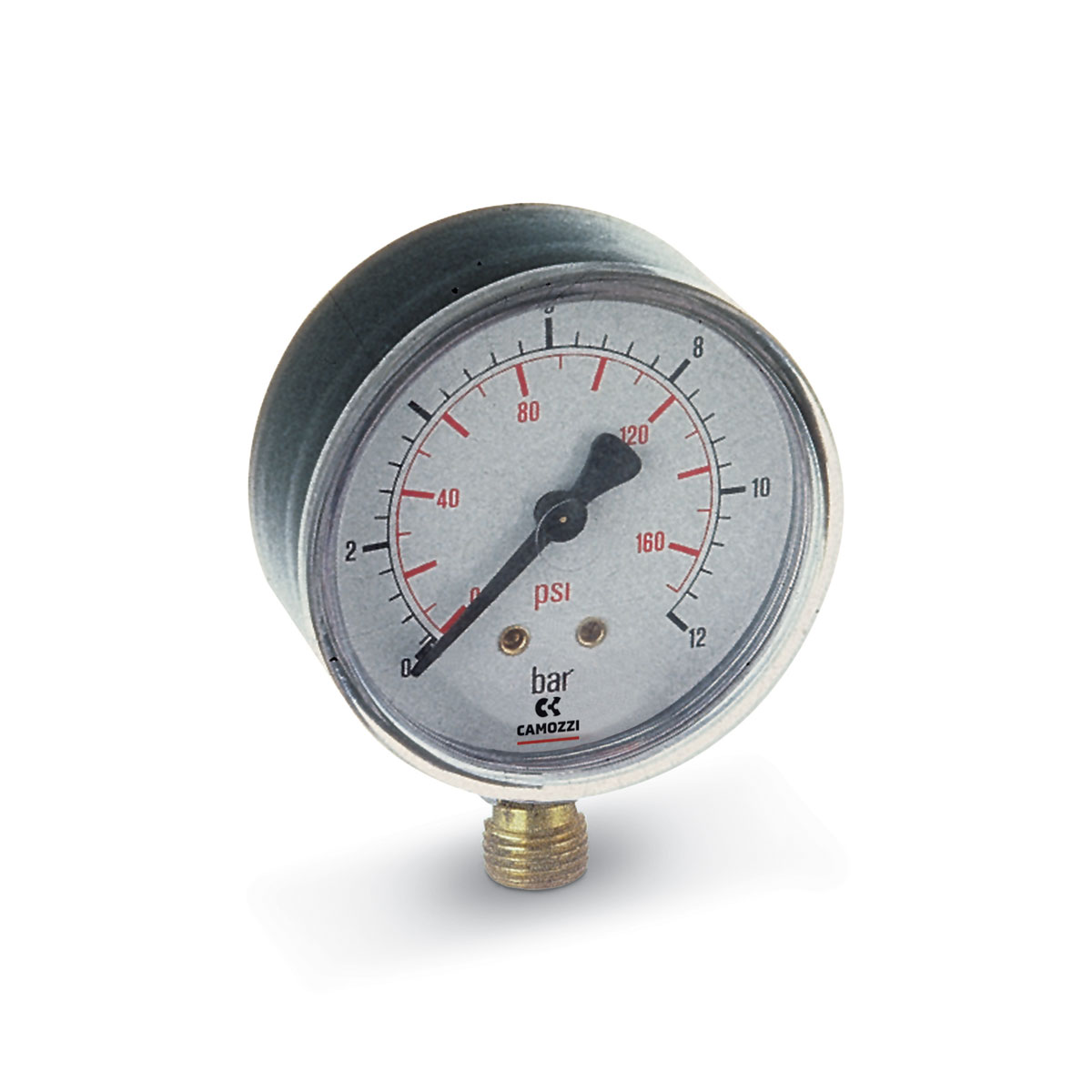 Camozzi M063-R12 - Pressure gauge-63mm dia-bottom entry-0 to 12 bar