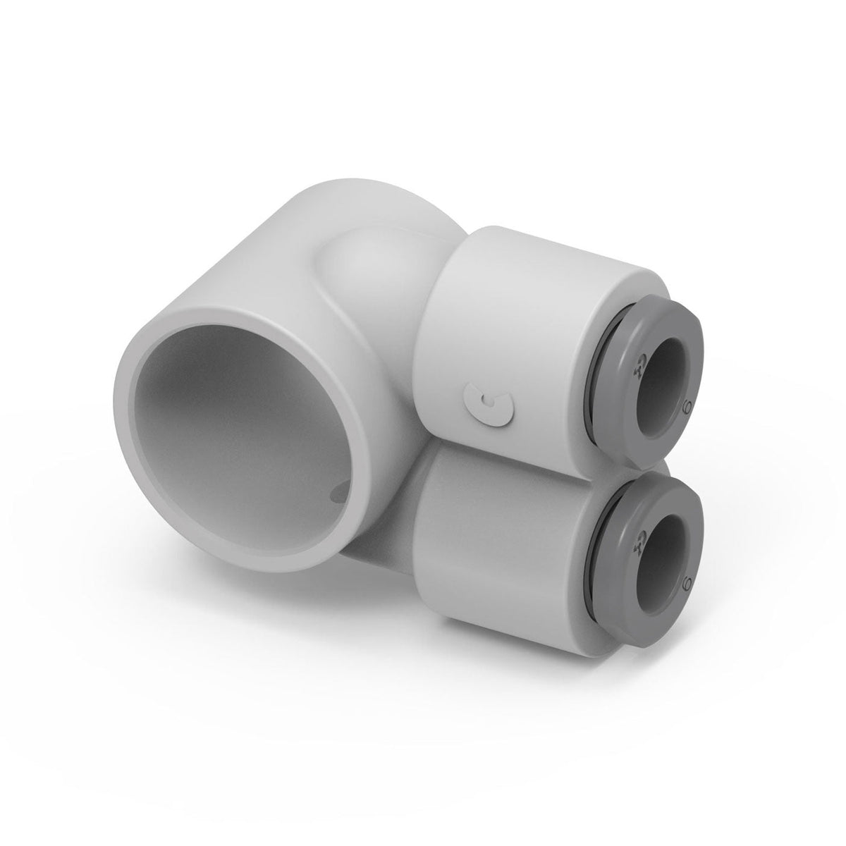 Camozzi G7640 8-1/4 - GripFit Push in fitting-twin banjo ring-8mm tube-1/4 thread