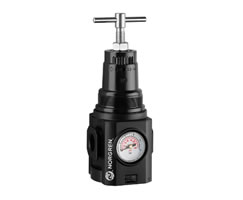 HR84G-4GT-NSG, Excelon Plus pressure regulator for extreme temperature applications, G1/2, 0.7-17 bar, integrated gauge