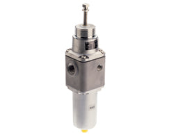 B38-244-A1MA, B38 Series stainless steel filter/regulator, 1/4 NPT, 5µm, 0.4-10 bar, automatic drain, without gauge