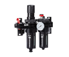 BL64-421, Olympian Plus box set (FRL), G1/2, manual drain, 40µm filter element, with shut-off valve