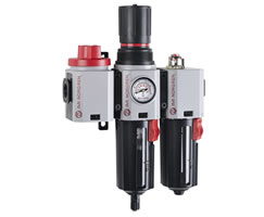 BL84-305A, Excelon Plus combination unit (FRL), 3/8 PTF, automatic drain, 40µm filter element, without shut-off valve