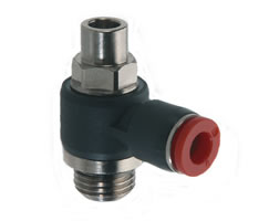 C0KB00818, Pneufit C Push-in fitting, Shrouded banjo, 8mm, G1/8