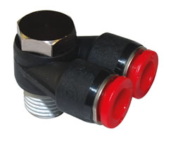 C0N700618, Pneufit C Push-in fitting, Adaptor, Branch, 6mm, R1/8