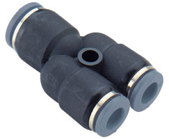 C20820604, Pneufit C Push-in fitting, Union Y, Unequal, 3/8", 1/4"