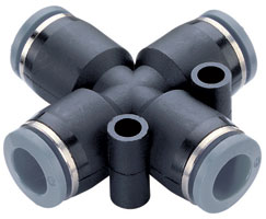 C20900200, Pneufit C Push-in fitting, Union cross, 5/32"