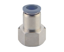 C24260428, Pneufit C Push-in fitting, Adaptor, Straight female, 1/4", 1/4" NPT
