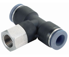 C246C0218, Pneufit C Push-in fitting, Adaptor, Swivel tee female, 5/32", 1/8" NPT