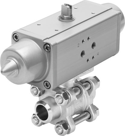 VZBA-3/8"-WW-63-T-22-F0304-V4V4T-PS15-R- Ball valve actuator unit