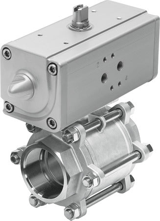 VZBA-4"-GG-63-T-22-F10-V4V4T-PP240-R-90- Ball valve actuator unit