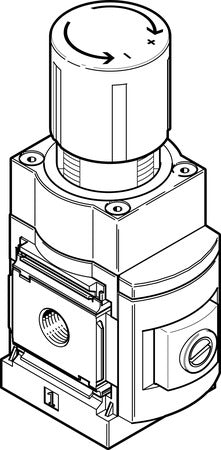 MS6-LRP-1/4-D2-A8 Precision pressure regulator