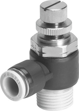 GRLA-10-32-UNF-QB-3/16-U One-way flow control valve