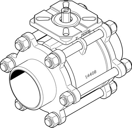 VZBA-3"-WW-63-T-22-F0710-V4V4T Ball valve