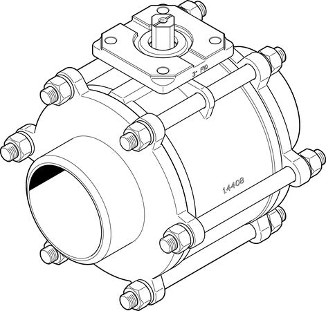 VZBA-4"-WW-63-T-22-F10-V4V4T Ball valve