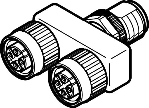NEDU-M12D4-M12T4-IS Push-in T-connector