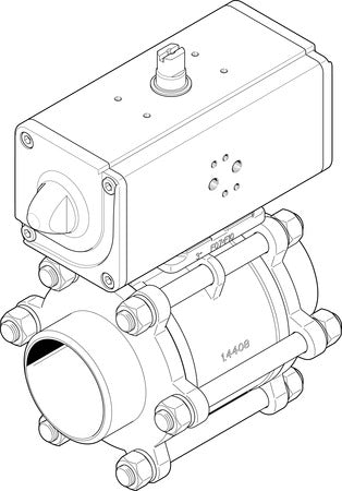 VZBA-3"-WW-63-T-22-F0710-V4V4T-PP180-R-9 Ball valve actuator unit