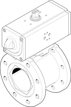 VZBC-80-FF-16-22-F07-V4V4T-PP180-R-90-C Ball valve actuator unit