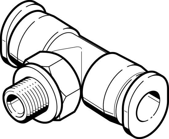 QBMT-10-32-UNF-1/8-U Push-in T-fitting