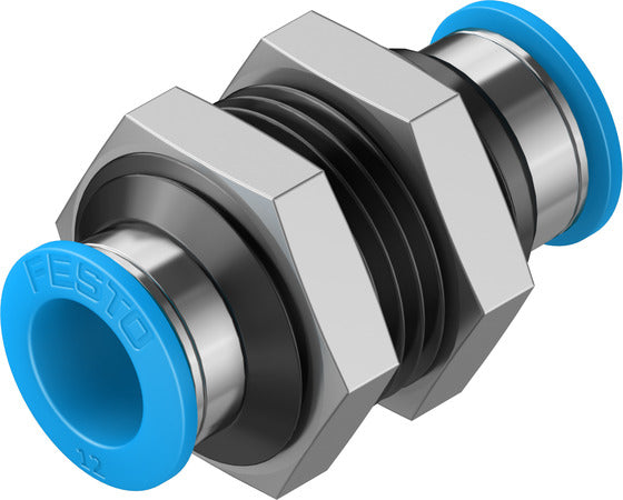 QSS-12 Push-in bulkhead connector
