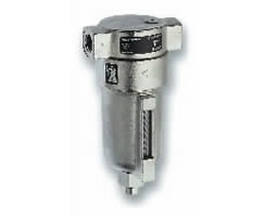 F22-400-A7DA, General purpose stainless steel filter, 1/2" PTF, Automatic drain, 25µm filter element
