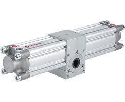 M/162125/MI/180, Rotary rack and pinion double acting actuator, 306 Nm torque, 180° rotation