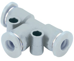 M20600100, Pneufit M Push-in fitting, Union tee, 1/8"