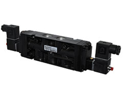 MN03CGA25FJJA, Nugget 500 Series 120Vac 5/3 APB non-locking solenoid actuated/solenoid actuated 1/2" NPT ported valve