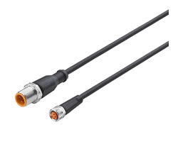 NC-084FS-124MS-1, Connector cable, 4 pin, A-coded, M8, M12, 1m