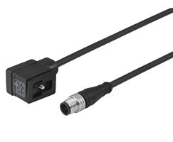 NC-DINBA-123MS-2, Valve connector DIN form B, 3 Pin, A-coded, M12, 2m