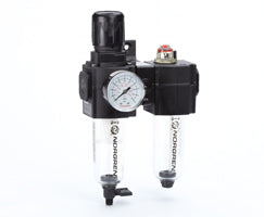 BL73-325G, Excelon combination unit (FRL), G3/8, manual drain, 40µm filter element, without shut-off valve