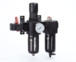 BL74-401G, Excelon box set (FRL), G1/2, automatic drain, 40µm filter element, with shut-off valve