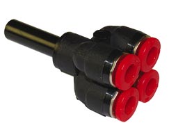 C00970806, Pneufit C Push-in fitting, Quadruple reducer, 6mm, 8mm