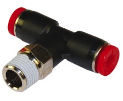 C01671028, Pneufit C Push-in fitting, Adaptor, Swivel tee female, 10mm, R1/4